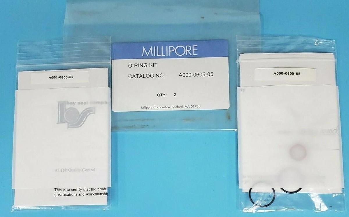 Used LOT OF 2 NEW MILLIPORE A000-0605-05 O-RING KITS A000060505