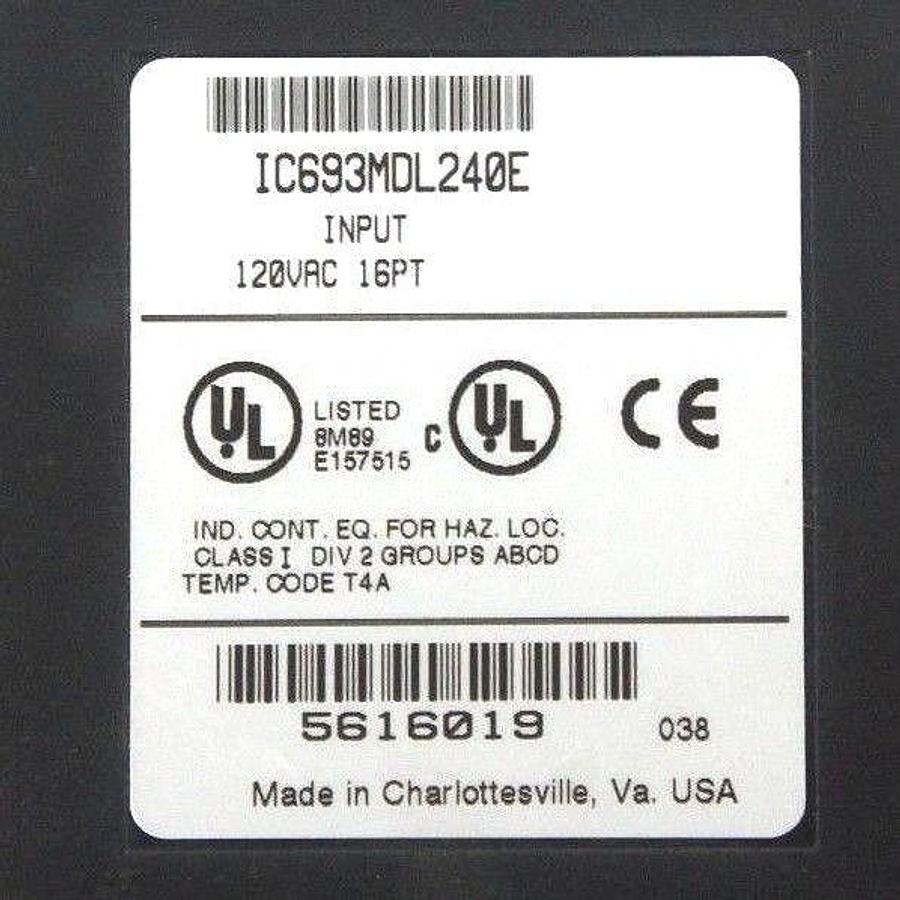 Used GE FANUC IC693MDL240E INPUT MODULE 120VAC INPUT 16PT MISSING DOOR
