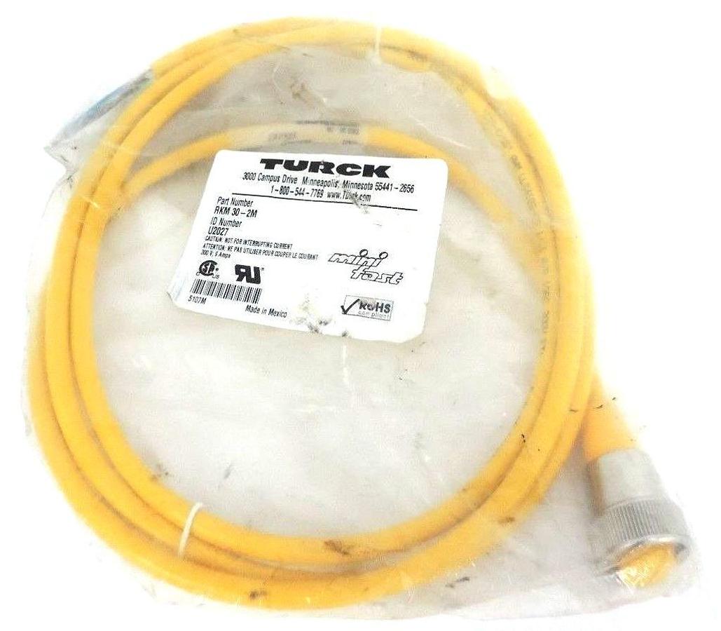 Used NEW TURCK RKM 30-2M MINI-FAST CORDSET ID #: U2027, RKM302M