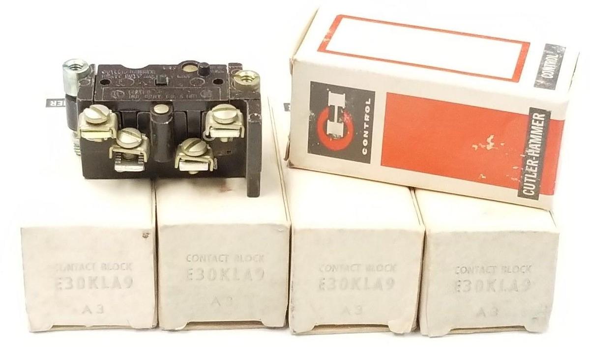 Used LOT OF 5 NIB EATON CUTLER-HAMMER E30KLA9 CONTACT BLOCKS SER. A3
