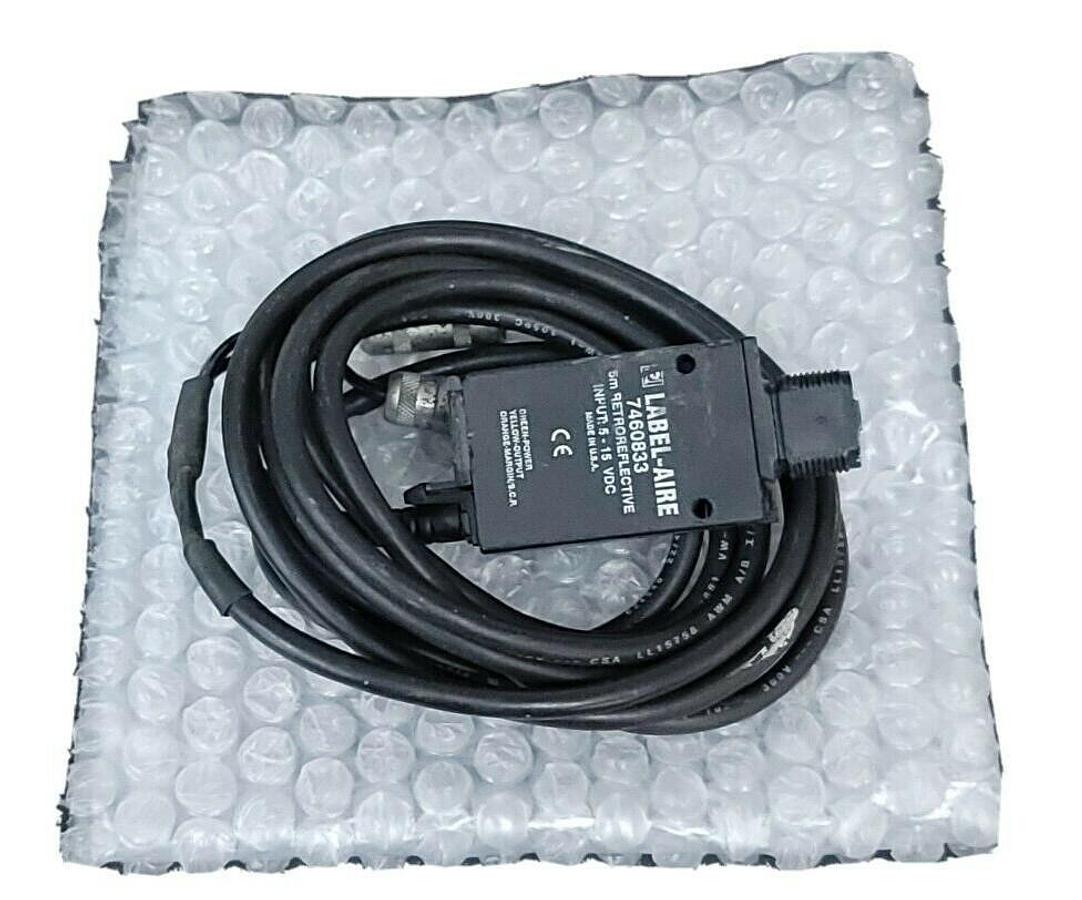 Used LABEL AIRE 7460833 RETROREFLECTIVE SENSOR 5-15VDC