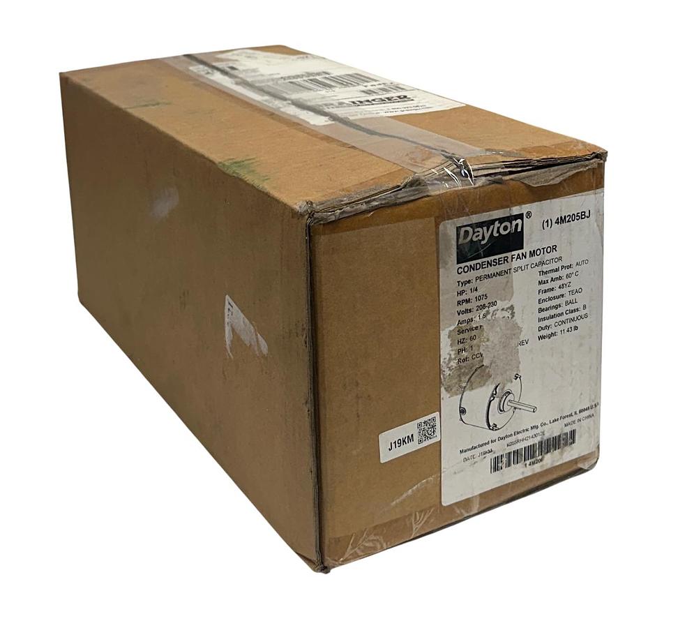Used DAYTON 4M205BJ PERMANENT SPLIT CAPACITOR CONDENSER FAN MOTOR 1/4HP 208-230V NSMP