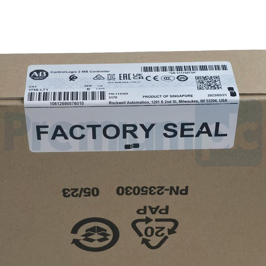 SEALED Allen-Bradley 1756-L71 /B ControlLogix 5571 2MB Controller MFD: 2023 NSFS
