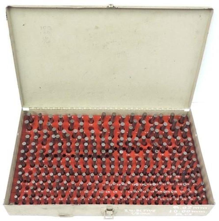 Used MICRON PIN GAGE SET 5.02-10.00 *INCOMPLETE* 5.02mm 10.00mm PLUS TYPE