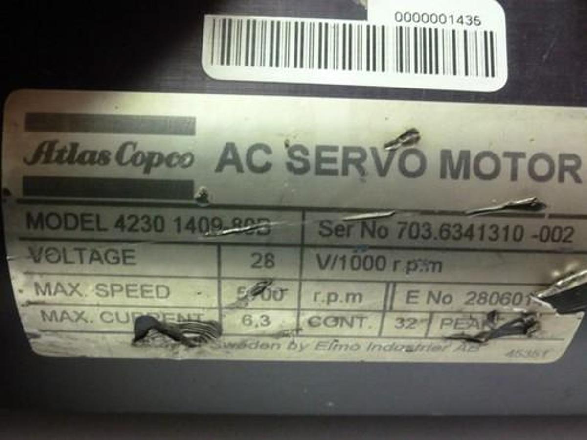 Used ATLAS COPCO 4230-0554-82 NUT RUNNER W/ 4230-1490-80B MOTOR AND ANGLE ENCODERS