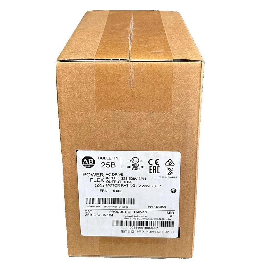 Used NEW SEALED ALLEN BRADLEY 25B-D6P0N104 /A PowerFlex 525 AC DRIVE 2.2kW/3.0HP 3PH