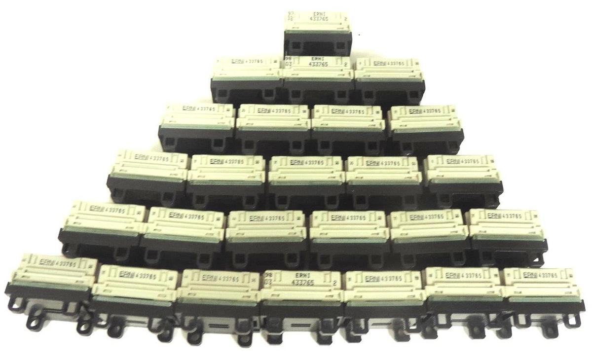 Used LOT OF 25 ERNI 433765 TWO PART EURO CONNECTOR 20 CONTACT(S), FEMALE, STRAIGHT