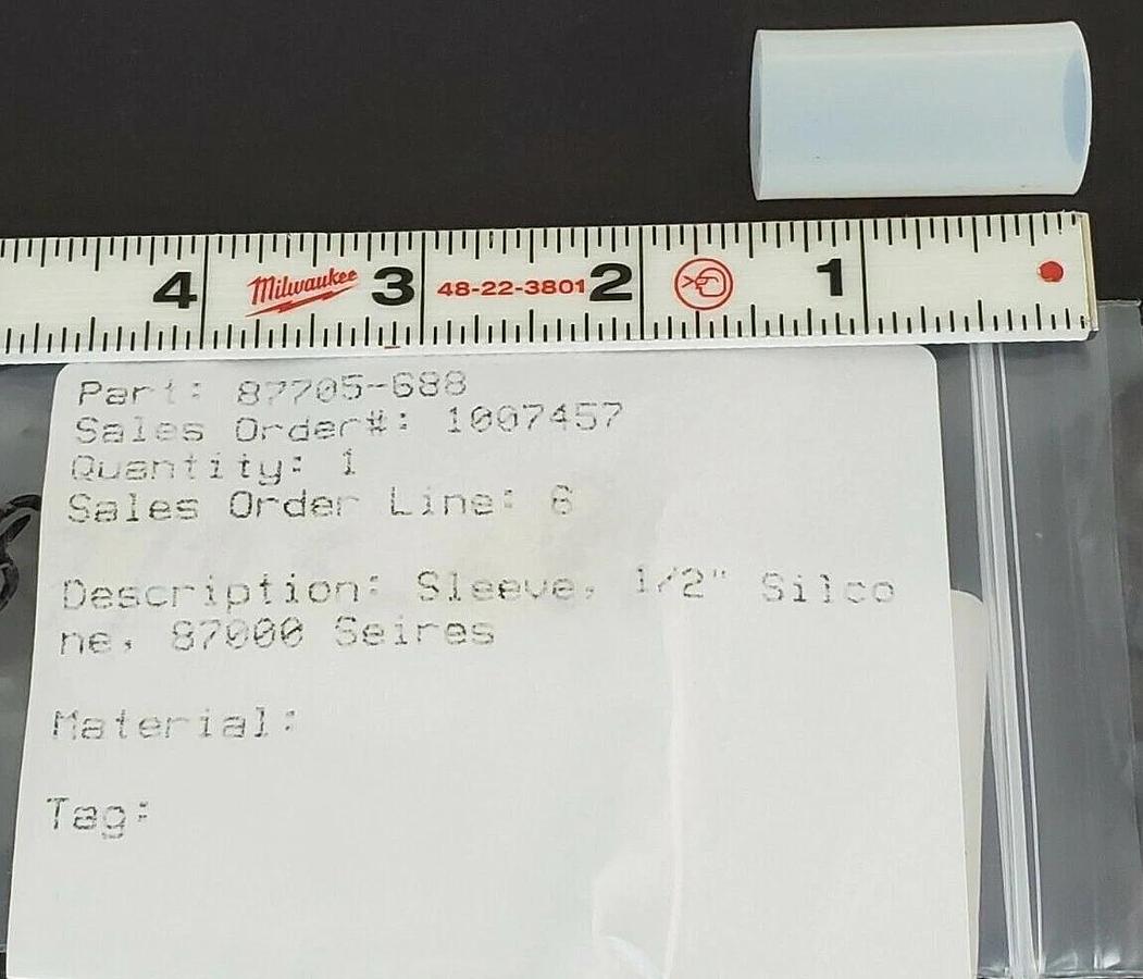 Used NEW BAUMANN 87705-688 SLEEVE 1/2'' SILICONE 87000 SERIES 87705688