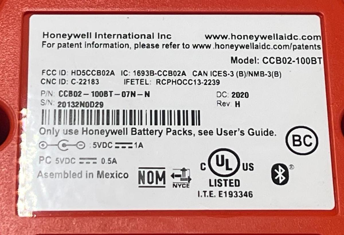 Used HONEYWELL 1981iFR-3 Granit Industrial 2D Barcode Scanner w/ CCB02 Base & Cable