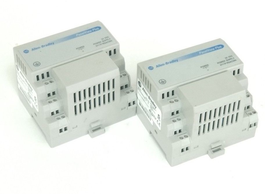Used LOT OF 2 ALLEN BRADLEY 2711P-RSACDIN POWER SUPPLIES SER A, 24VDC, 2711PRSACDIN