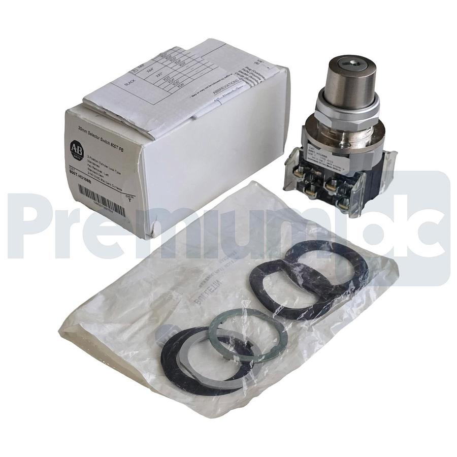 Allen-Bradley 800T-H3108B /T 30mm 2-Pos Cylinder Lock Selector Switch 2-NO/2-NC