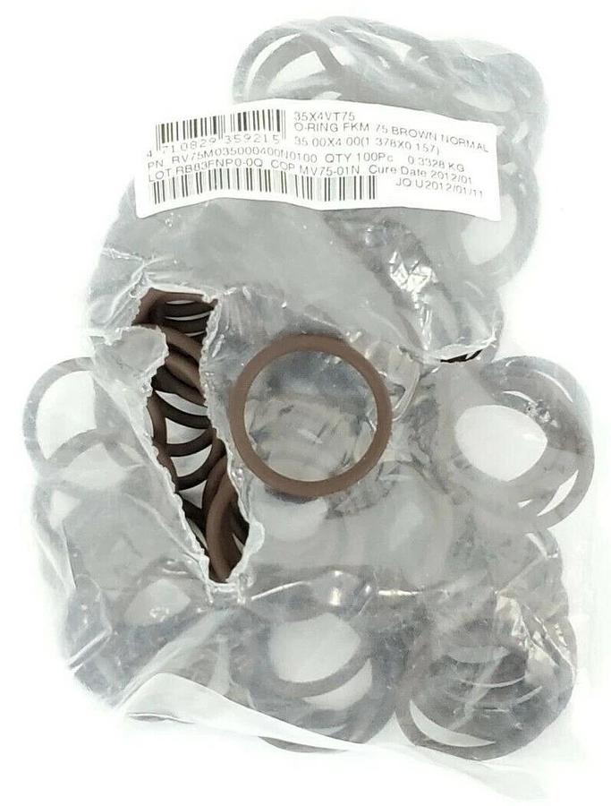 BAG OF 95 NEW RV75M035000400N0100 O-RINGS FKM 75 BROWN NORMAL 35X4VT75 35 X 4MM
