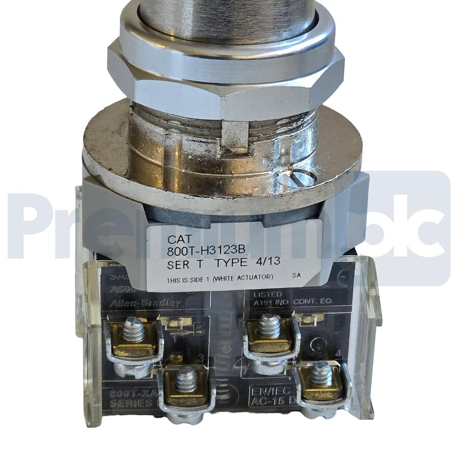 Used Allen-Bradley 800T-H3123B /T Selector Switch 30mm 2Pos Cyl. Lock 2 NO/2 NC NSNP