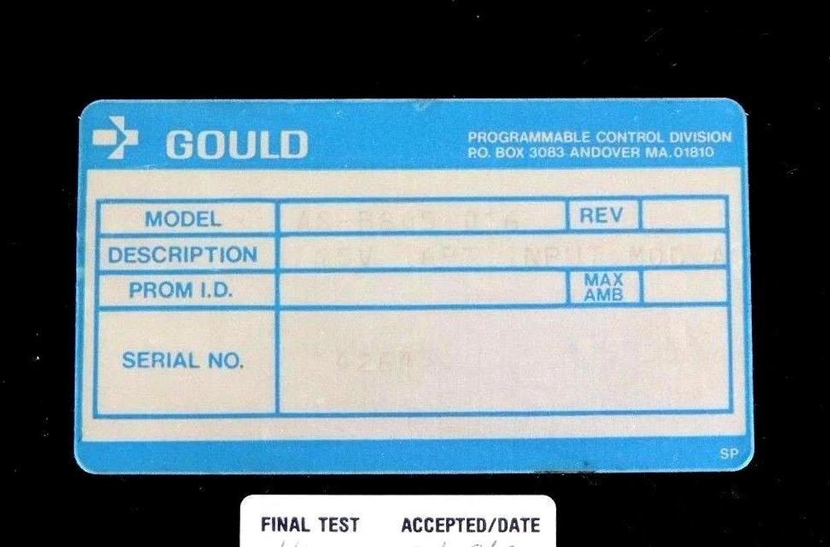 Refurbished GOULD MODICON AS-B805-016 INPUT MODULE REV. L, 115VAC, 16PT, ASB805016