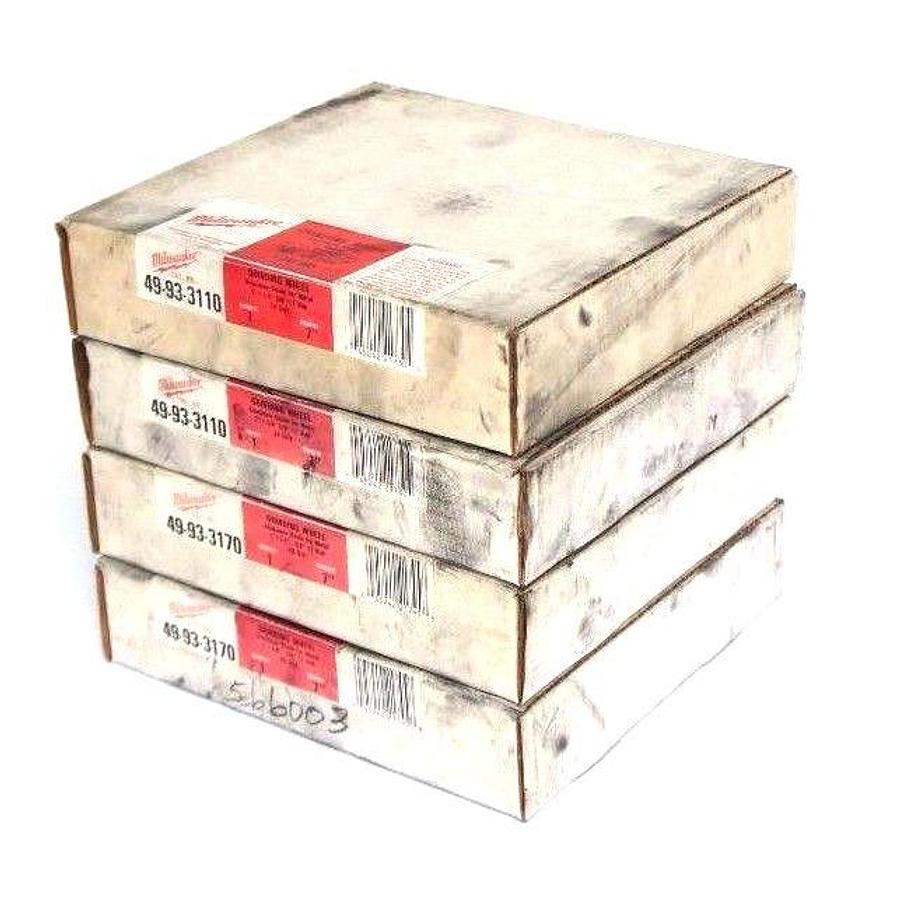Used LOT OF 4 NEW MILWAUKEE GRINDING WHEELS (2) 49-93-3170 & (2) 49-93-3110