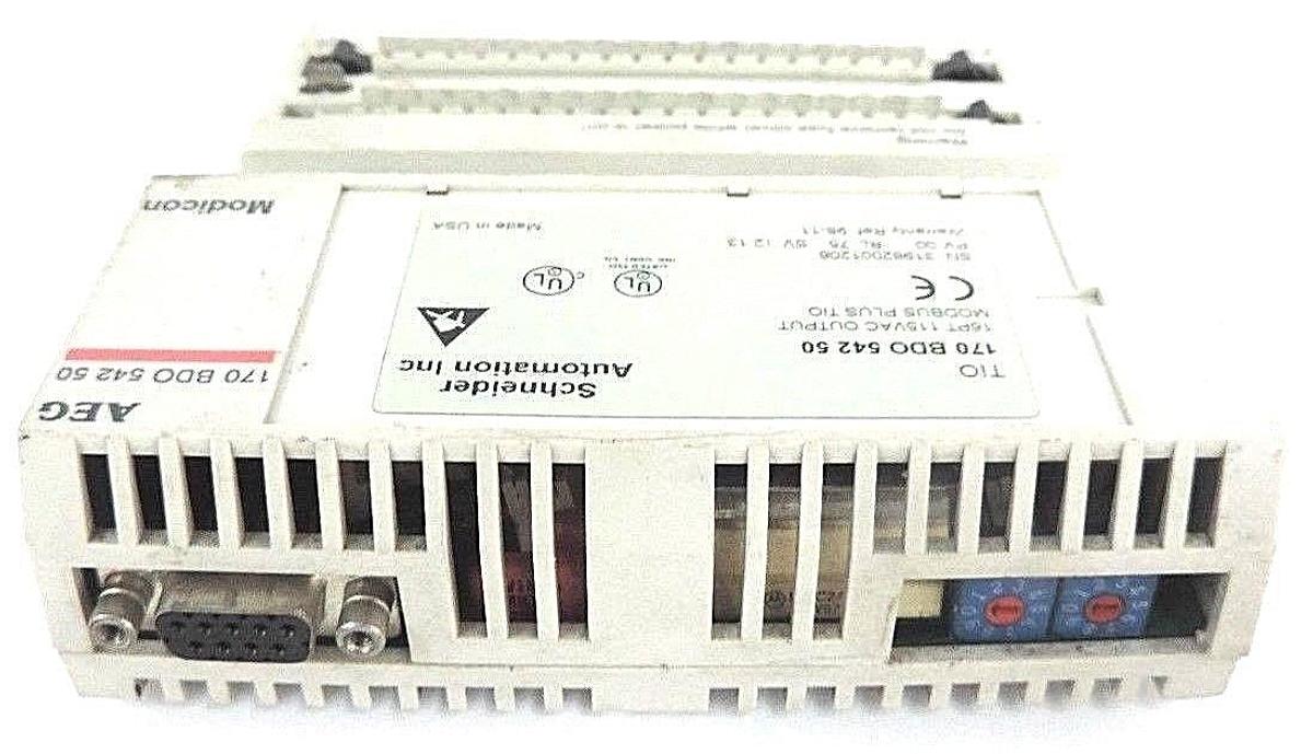 Used SCHNEIDER MODICON 170BDO54250 MODBUS PLUS TIO 16PT, 115VAC, PV: 00, RL: 75