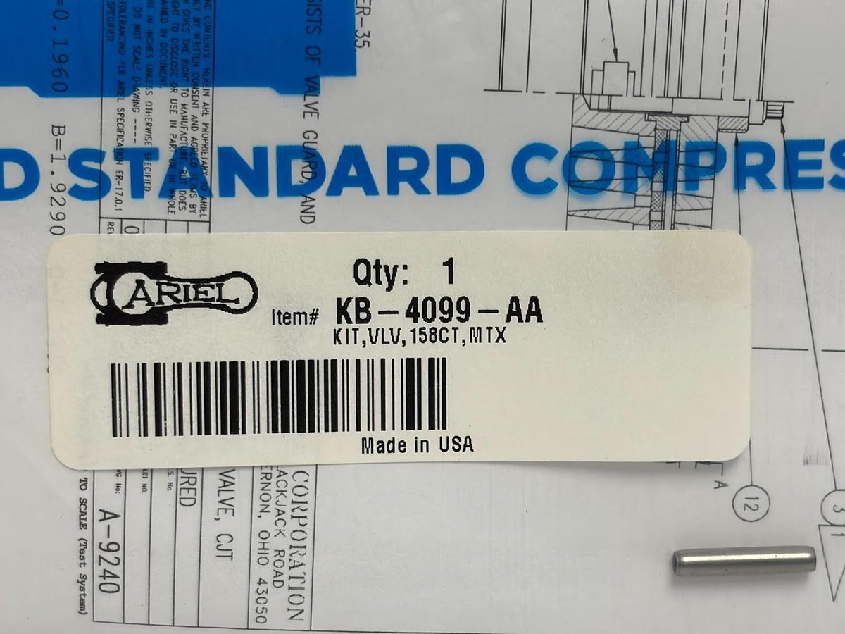 Ariel KB-4099-AA Compressor Valve Kit 158CT MTX OEM Rebuild Kit New