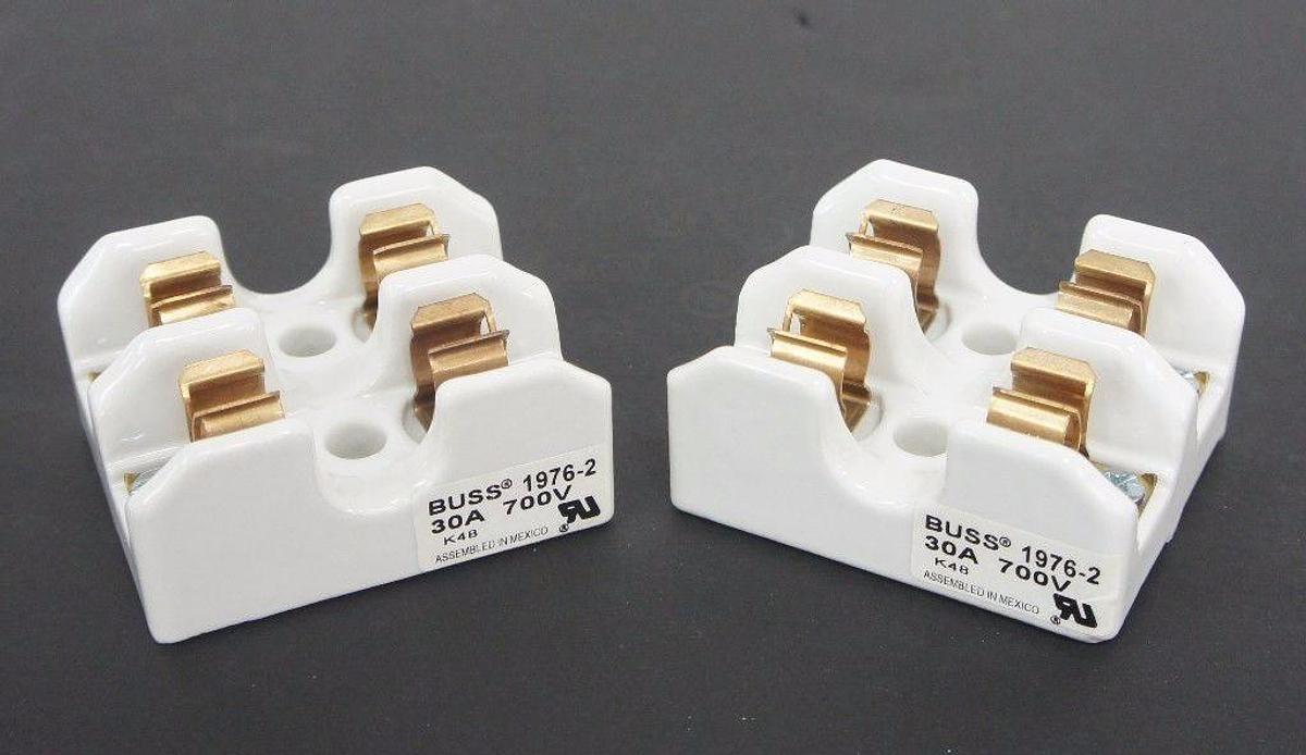 Used LOT OF 2 NEW BUSS 1976-2 CERAMIC FUSE HOLDERS 30A, 700V, 19762