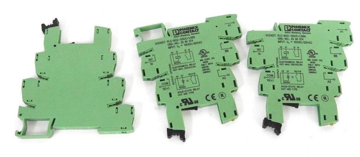 Used LOT OF 3 PHOENIX CONTACT PLC-BSC-120UC/1/SEN ART. NR. 2966074