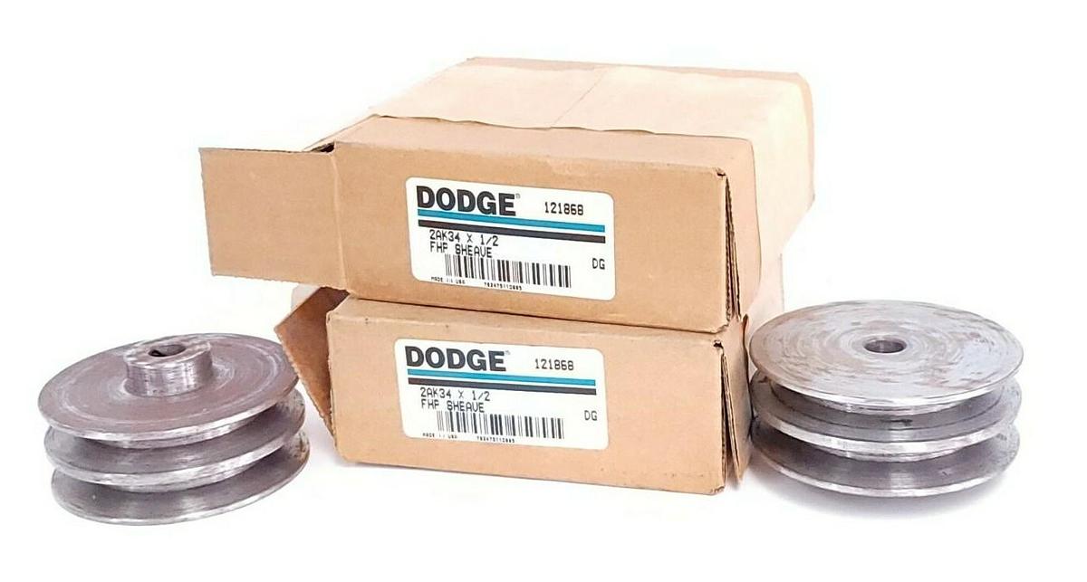 Used LOT OF 2 DODGE 2AK34 FHP SHEAVES 121868