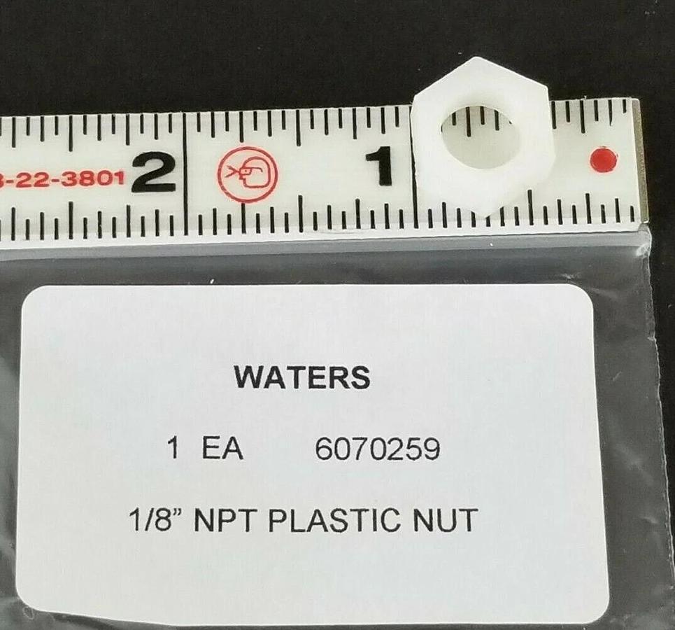 Used NEW WATERS 6070259 PLASTIC NUT 1/8'' NPT