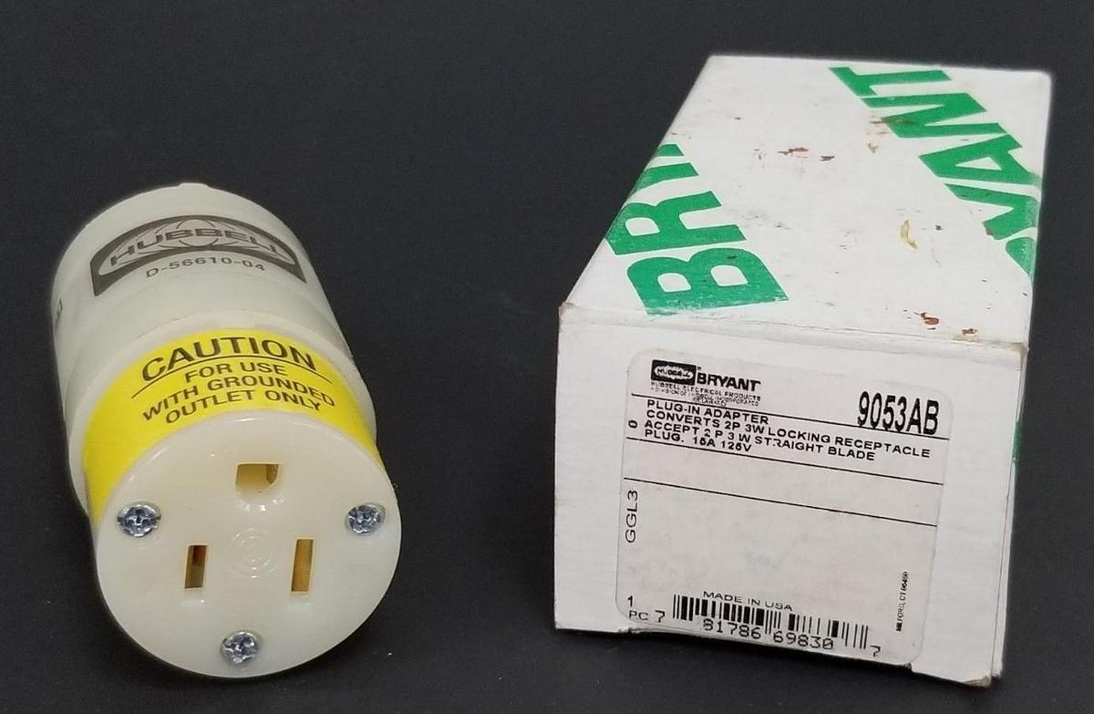 NIB HUBBELL BRYANT 9053AB PLUG-IN ADAPTER