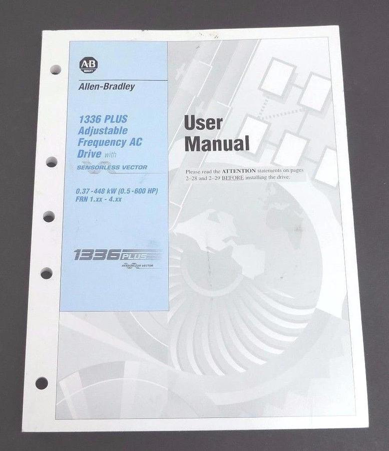 Used LOT OF 3 ALLEN BRADLEY 1336 PLUS ADJ. FREQ. AC DRIVE USER MANUALS 74001-003-01