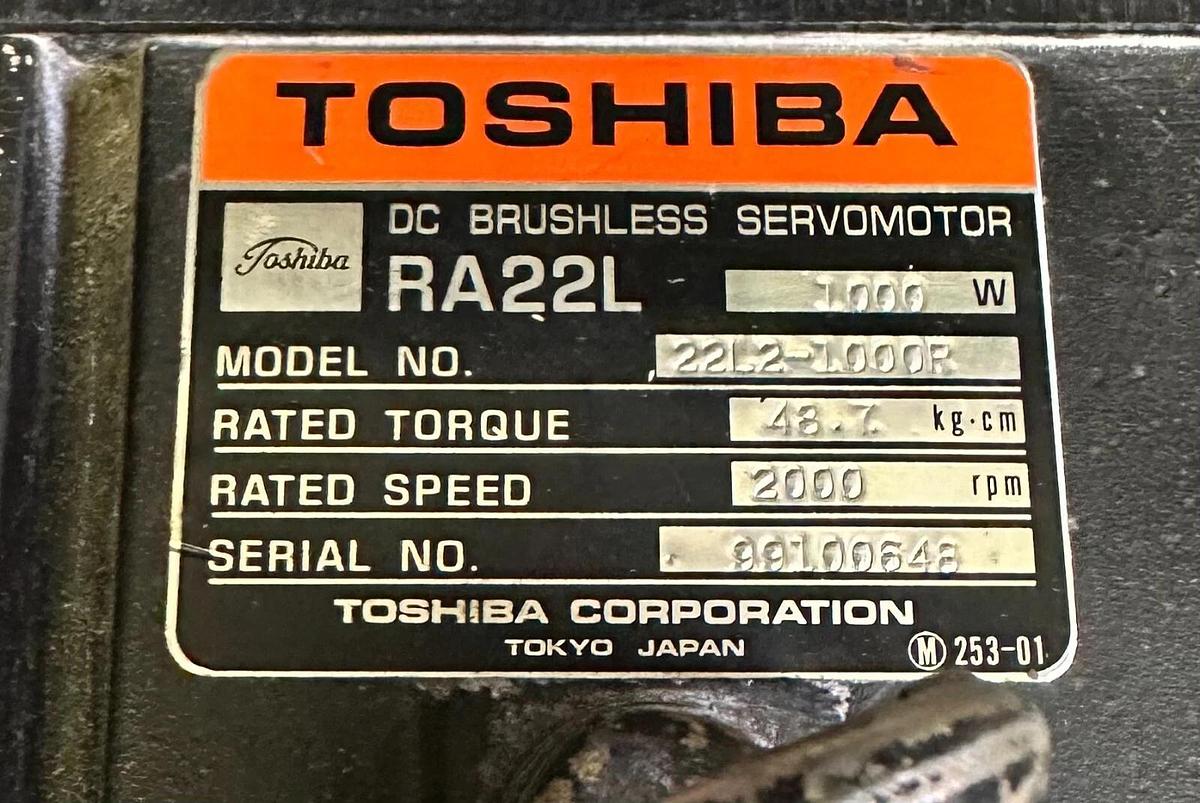 Used TOSHIBA 22L2-1000R / 22L21000R DC BRUSHLESS SERVO MOTOR RA22L 1000W 2000RPM