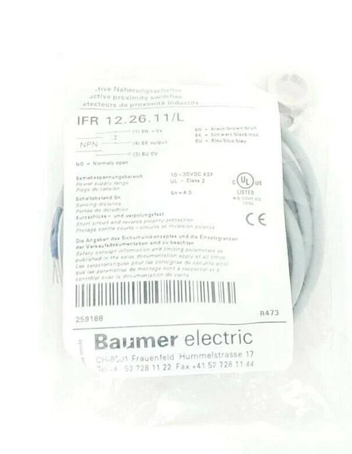 Used NEW BAUER ELECTRIC IFR 12.26.11/L PROXIMITY SWITCH 10-30VDC NPN