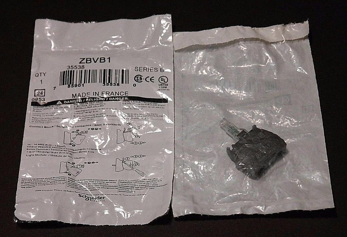 Used LOT OF 2 NEW TELEMECANIQUE ZBVB1 PILOT LIGHT MODULES 24V, SERIES B, 35538