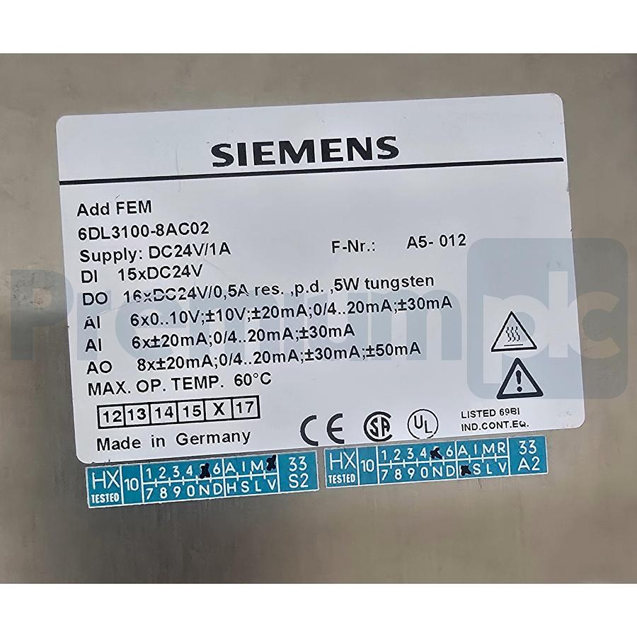 Used Siemens 6DL3100-8AC02 SIMATIC AddFEM Front End Module with FEF PoCo (positioner)