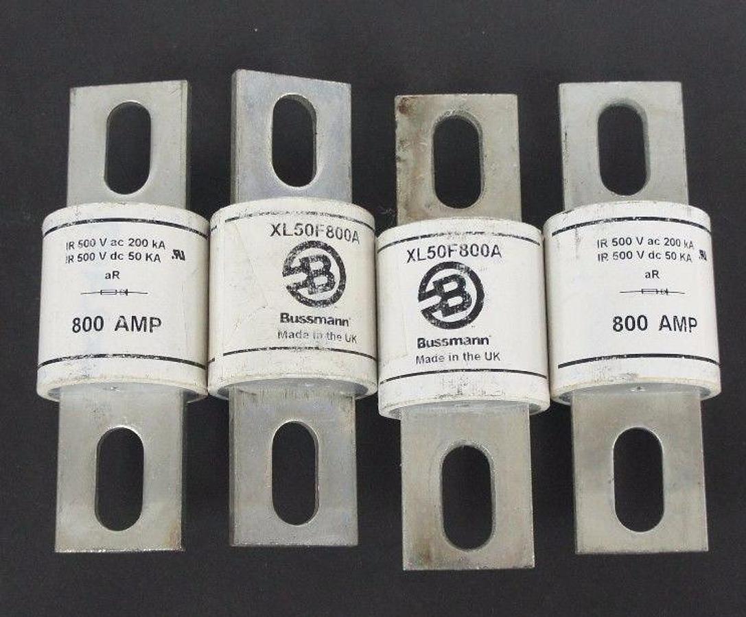 Used LOT OF 4 BUSSMANN XL50F800A FUSES 800A, 500V