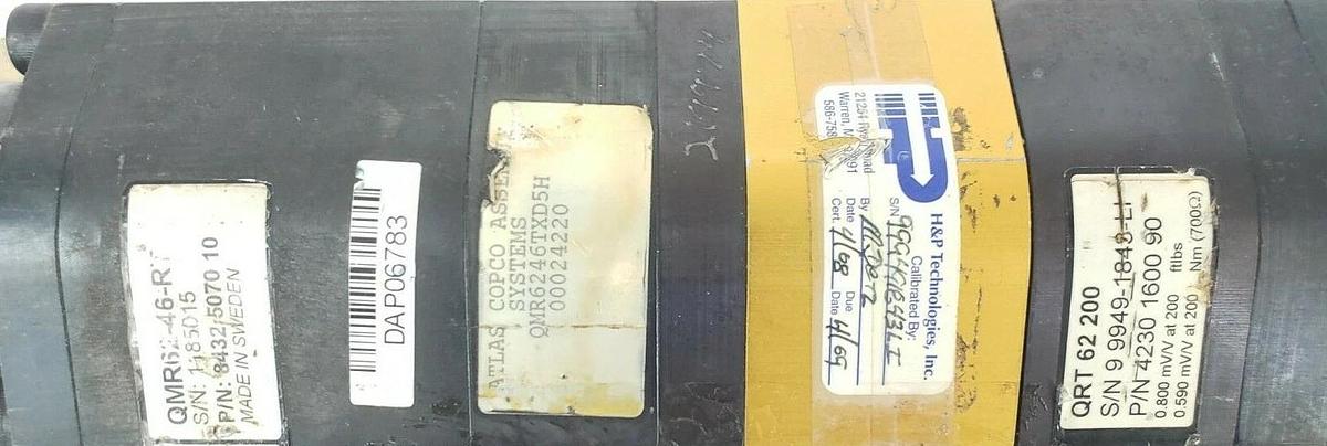 Used ATLAS COPCO NUTRUNNER ASSEMBLY QMR62-46-RT QMR6246TXD5H QRT-62-200 4230-1705-80
