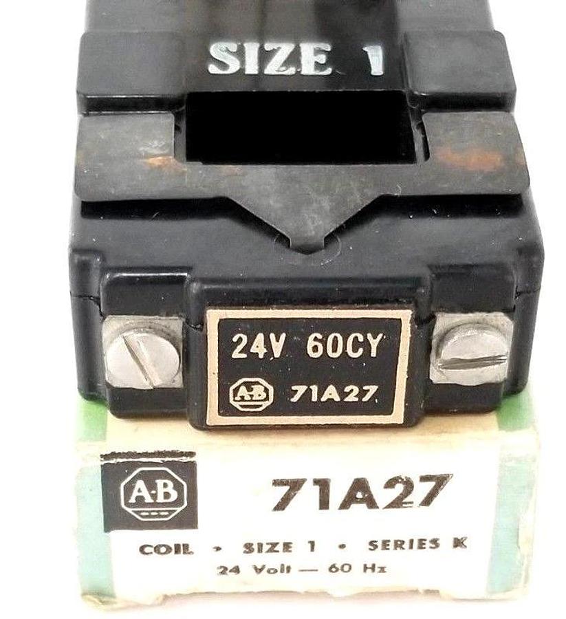 Used ALLEN BRADLEY 71A27 CONTACTOR COIL SIZE: 1 SER. K 24V-60HZ