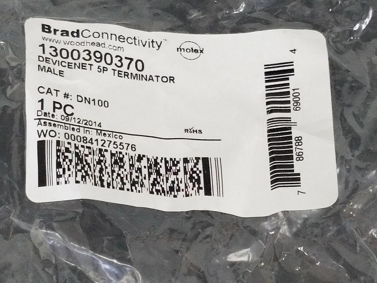 Used LOT OF 3 NEW BRAD CONNECTIVITY 1300390370 DEVICENET 5P MALE TERMINATORS DN100