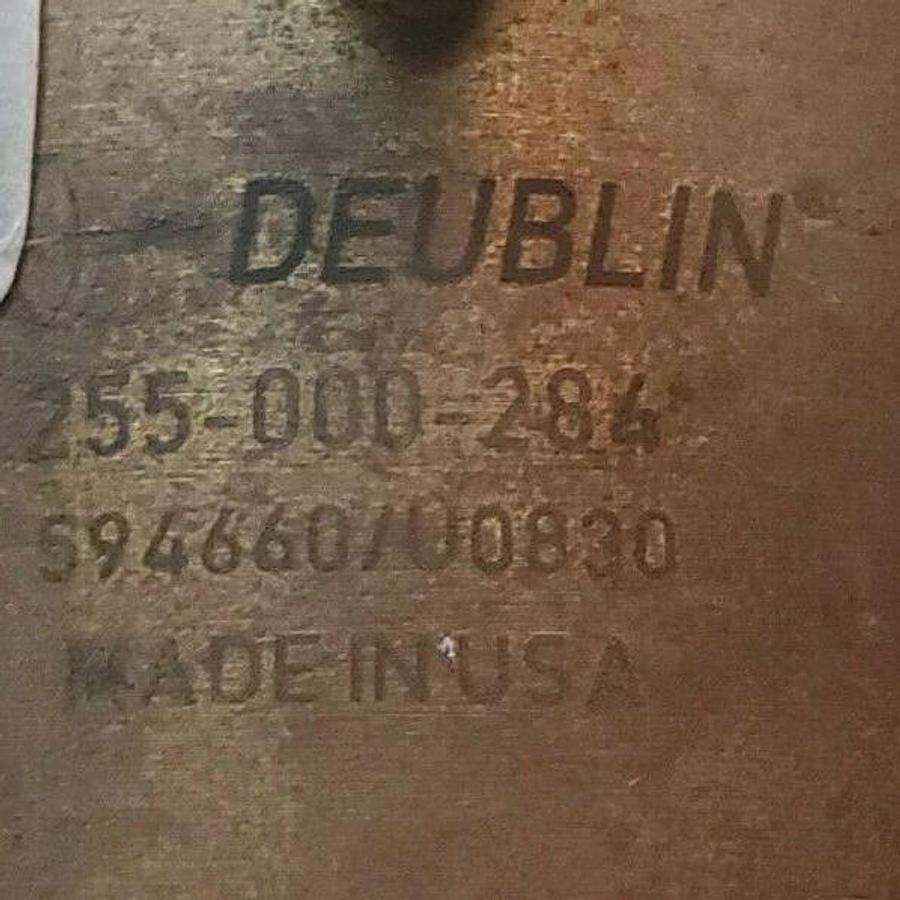 Used DEUBLIN 255-000-284 ROTARY UNION JOINT W/ ~3FT METAL EXHAUST HOSE 255000284