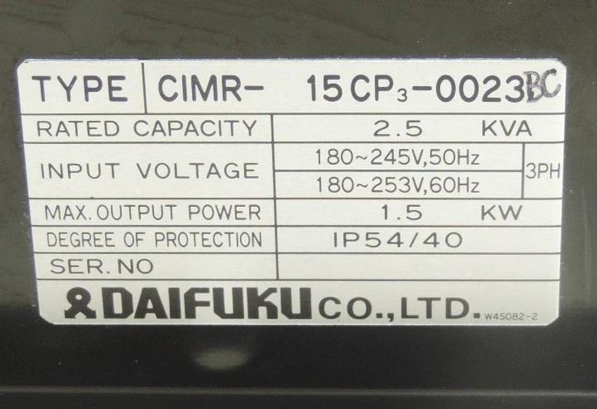 Used NIB YASKAWA JUSPEED-F CIMR-15CP3-0023BC DAIFUKU SERVO CONROL UNIT CIMR15CP30023