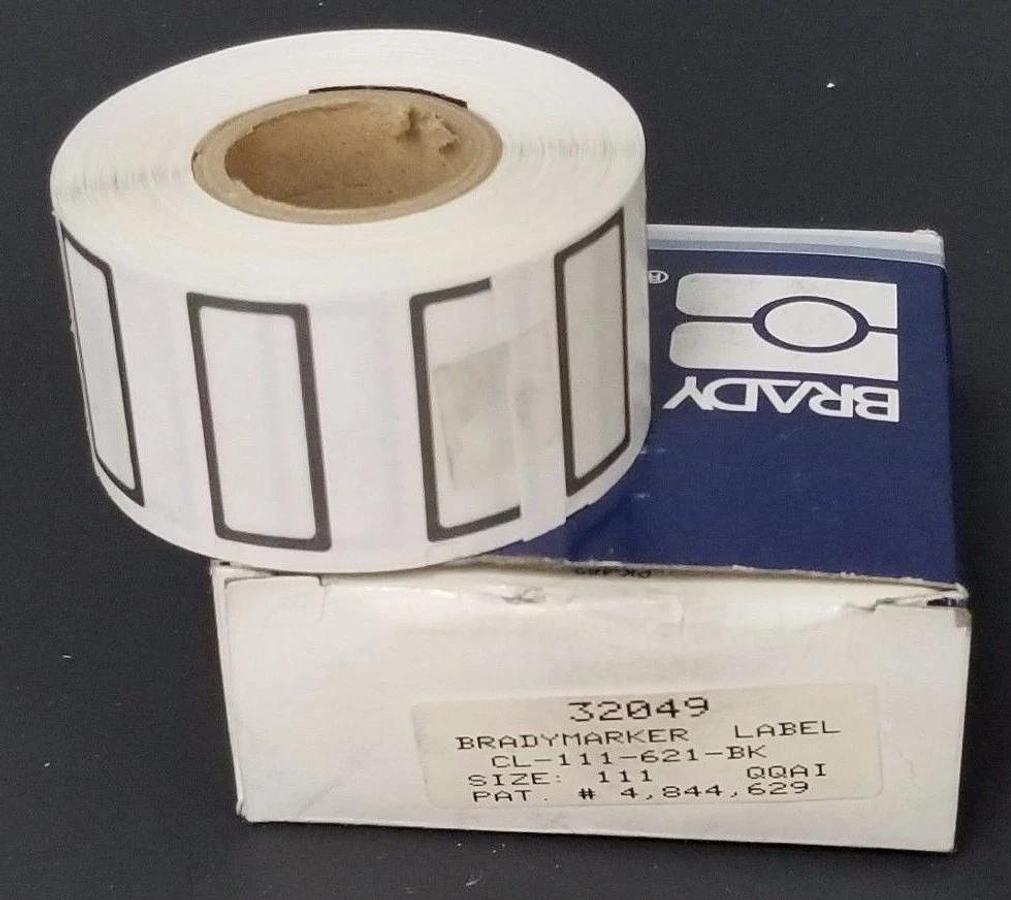 Used NIB BRADY 32049 BRADYMARKER LABEL CL-111-621-BK SIZE: 111, QTY: 500
