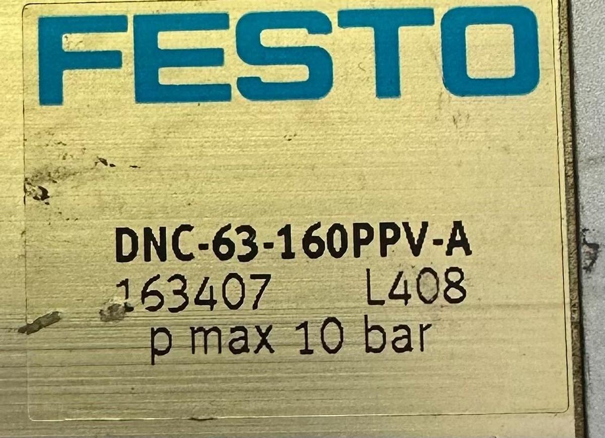 Used NEW FESTO DNC-63-160PPV-A / DNC63160PPVA PNEUMATIC CYLINDER 160mm 63mm 163407