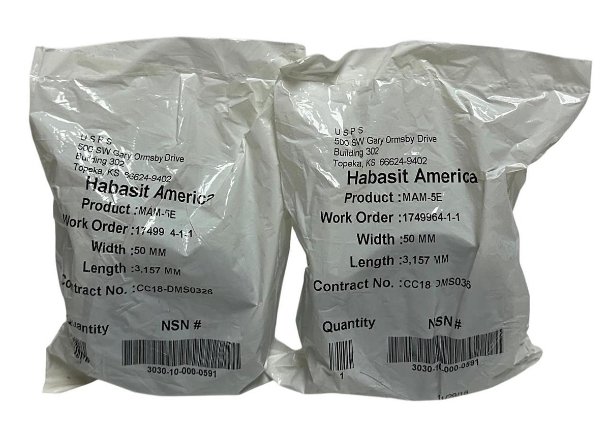 Used 2 HABASIT AMERICA MAM-5E / MAM5E CONVEYOR BELTS W: 50mm L: 3,157mm OEM NSFS