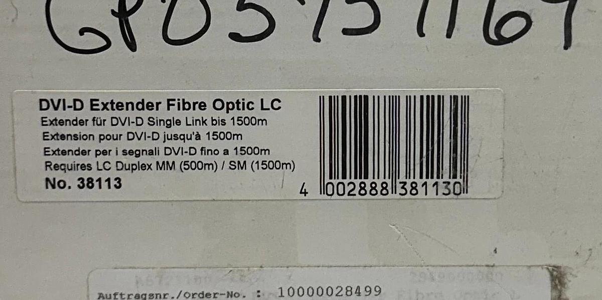 LINDY DVI-D / 38113 EXTENDER FIBER OPTIC LC 1500m DVID SINGLE-LINK NSMP