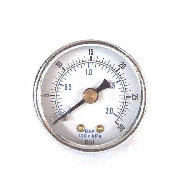 Used NEW GENERIC 254339 PNEUMATIC PRESSURE GAUGE SP3854-04, 0-30 PSI, 1/8" NPT