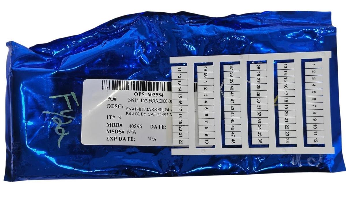 LOT OF 20 NEW ALLEN BRADLEY 1492-MC6X10 SNAP-IN MARKERS, BLANK 1492MC6X10