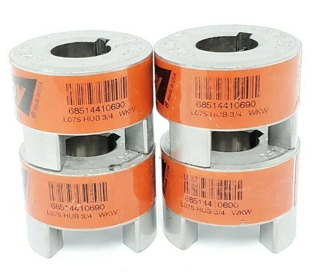Used LOT OF 4 LOVEJOY 68514410690 COUPLINGS HUB SIZE L075 3/4'' BORE 3/16 X 3/32'' KW
