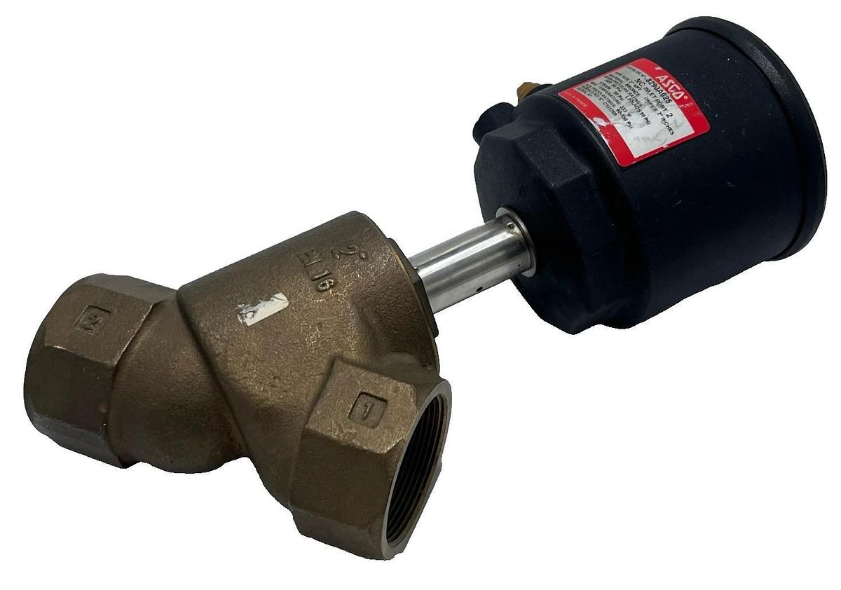 ASCO 8290A025 2" NPT Angle Body Piston Valve Bronze 2/2 NC 90PSI 8290 NSNP
