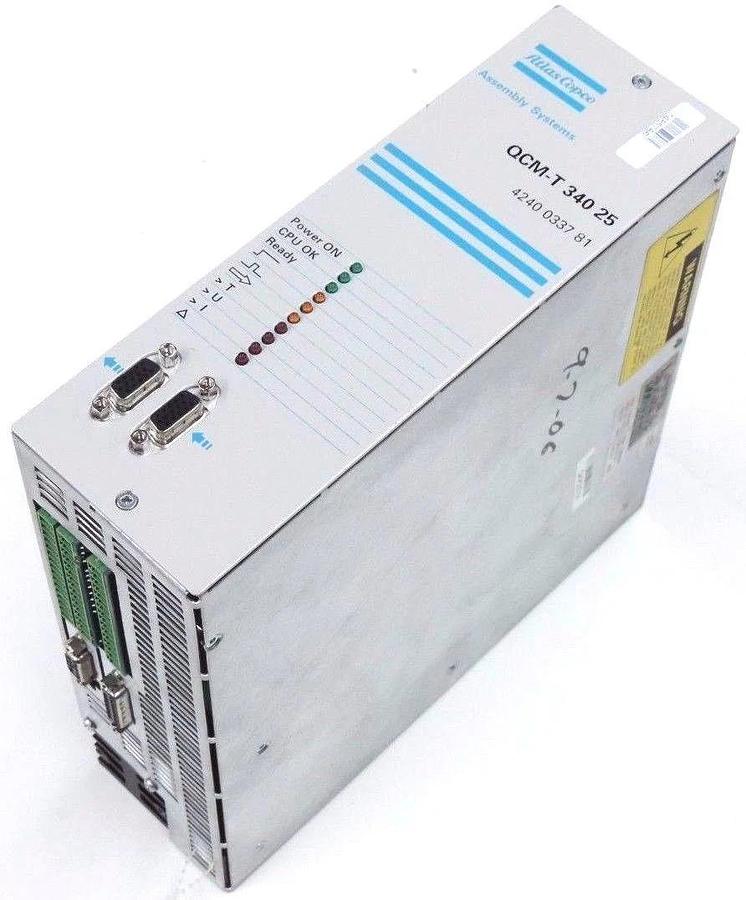 Used ATLAS COPCO 4240-0337-81 SERVO CONTROLLER QCM-T-340-25, 25AMP 340VDC, 4240033781