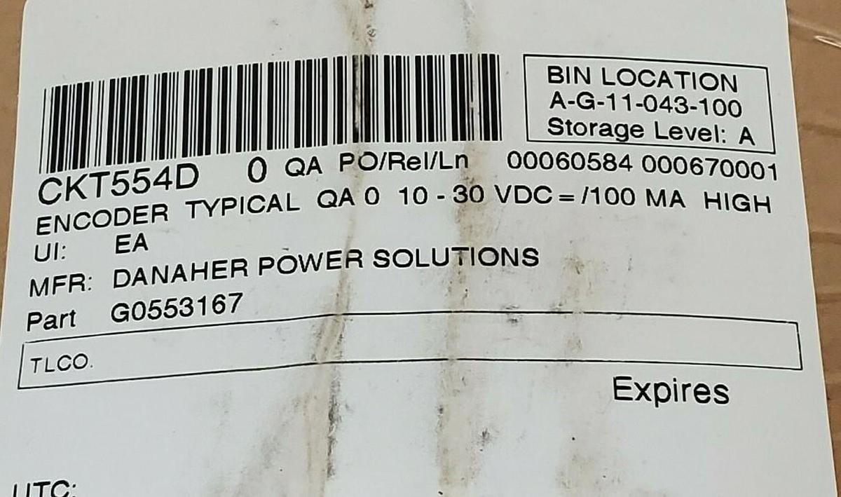 Used NEW DANAHER CONTROLS HENGSTLER 0 553 167 ENCODER 0553167, RI58-T/5EM.76KL