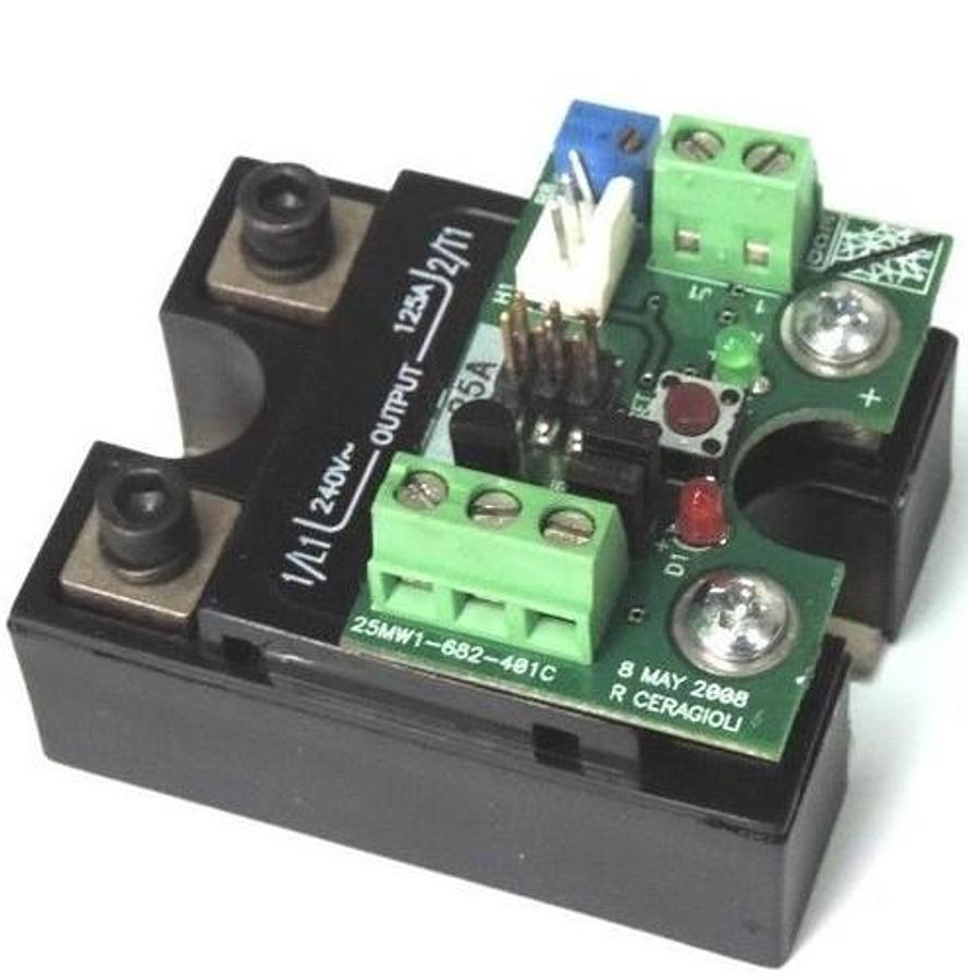 Used CRYDOM CWD24125-10 RELAY W/ ECD 25MW1-682-401C BOARD CWD2412510