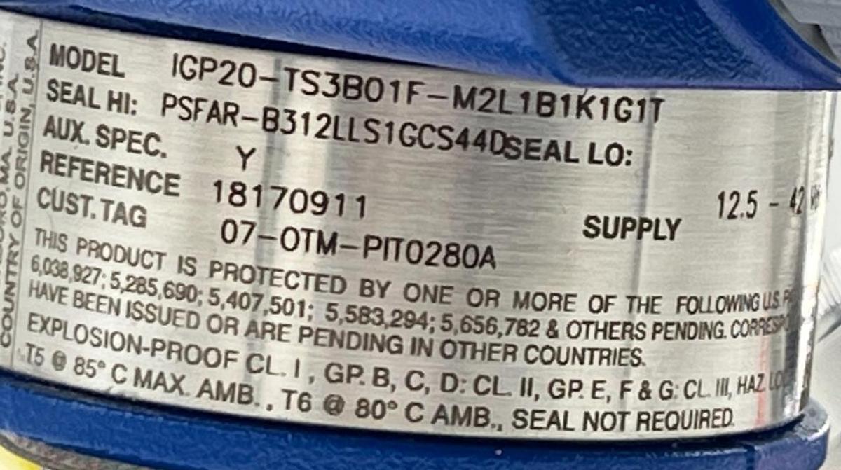 Used FOXBORO IGP20-TS3B01F-M2L1B1K1G1T Smart Pressure Transmitter 0-150psi HART, NSMP