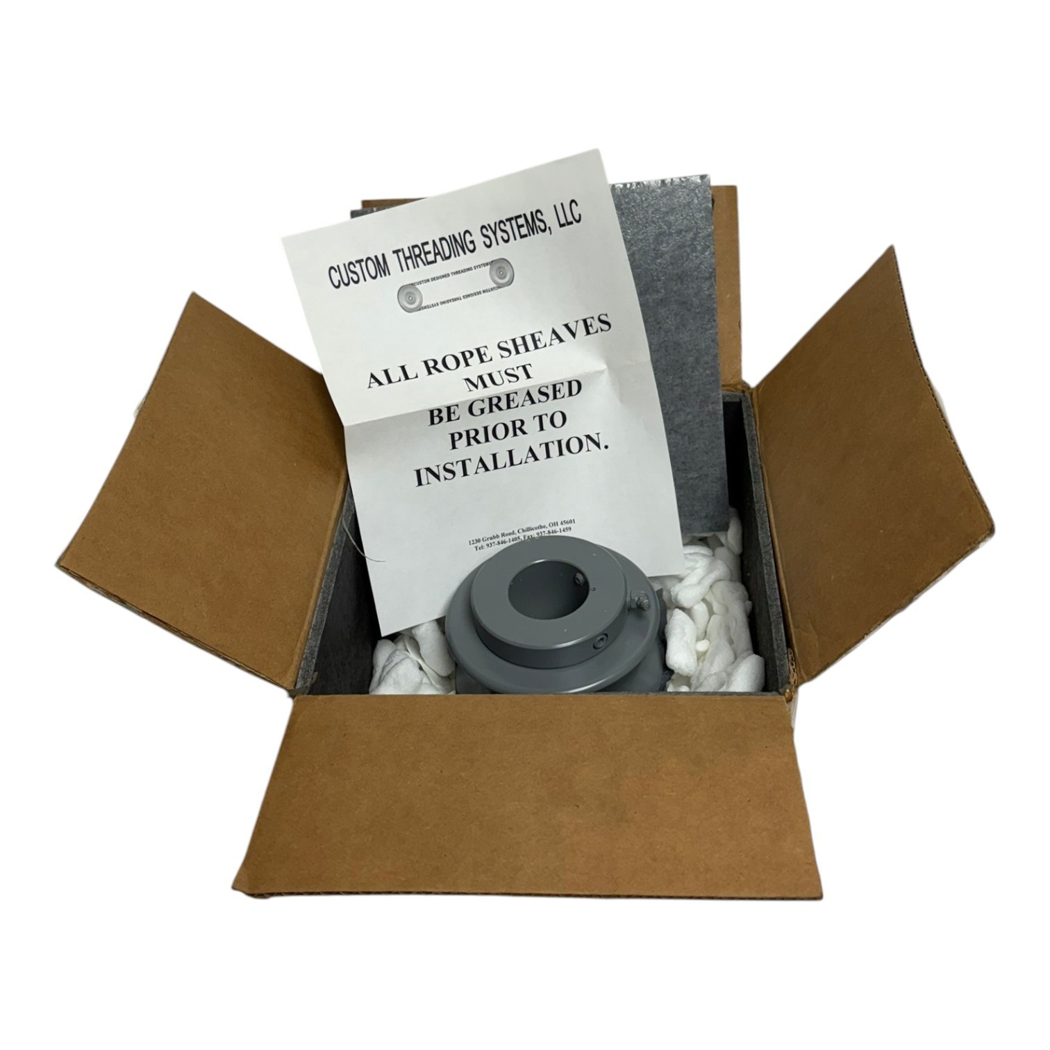 Used Custom Threading Systems 101391554 2-Groove Rope Sheave Pulley New Surplus
